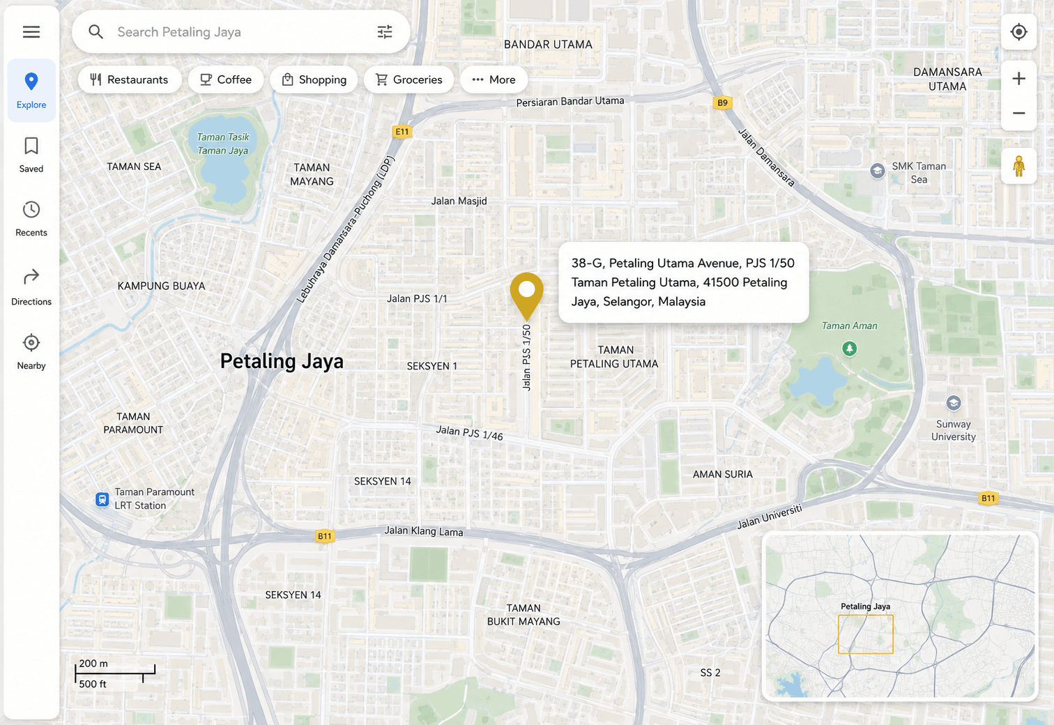 Map showing FarmRoad location in Petaling Jaya